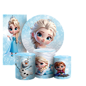 KIT Redondo Trio e Faixa - Frozen - Sublimado 3D