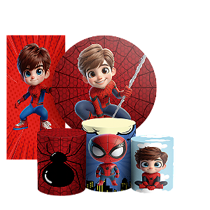 KIT Redondo Trio e Faixa - Homem Aranha - Sublimado 3D