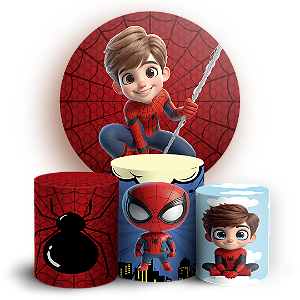 KIT Redondo e Trio - Homem Aranha - Sublimado 3D