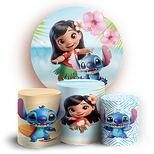 KIT Redondo e Trio - Lilo e Stitch - Sublimado 3D