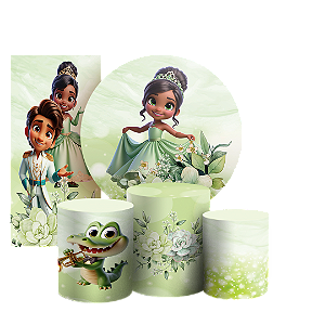 KIT Redondo Trio e Faixa - Princesa Tiana - Sublimado 3D