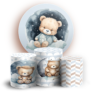 KIT Redondo e Trio - Urso Azul - Sublimado 3D