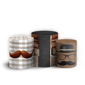 Trio Cilindro - Dia Dos Pais - Sublimado 3D + Elástico