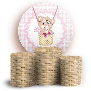 KIT Redondo e Trio - Urso Rosa - Sublimado 3D