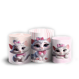 Trio Cilindro - Gatinha - Sublimado 3D