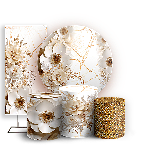 KIT Redondo Trio e Faixa - Floral - Sublimado 3D