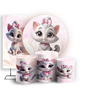 KIT Redondo Trio e Faixa - Gatinha - Sublimado 3D