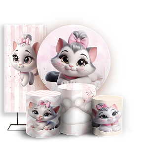 KIT Redondo Trio e Faixa - Gatinha - Sublimado 3D