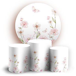 KIT Redondo e Trio - Jardim Floral - Sublimado 3D