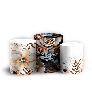 Trio Cilindro - Floral - Sublimado 3D
