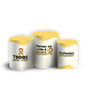 Trio Cilindro - Setembro Amarelo - Sublimado 3D