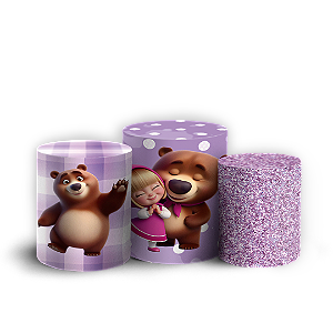 Trio Cilindro - Masha E O Urso - Sublimado 3D