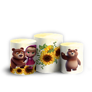 Trio Cilindro - Masha E O Urso - Sublimado 3D