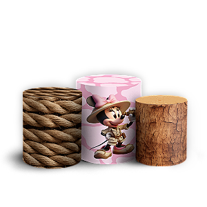 Trio Cilindro - Minnie Safari - Sublimado 3D