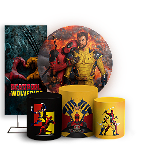 KIT Redondo Trio e Faixa - Dead Pool e Wolverine - Sublimado 3D