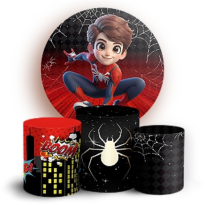 KIT Redondo e Trio - Homem Aranha - Sublimado 3D