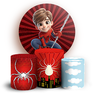 KIT Redondo e Trio - Homem Aranha - Sublimado 3D
