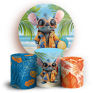 KIT Redondo e Trio - Lilo E Stitch - Sublimado 3D