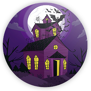 Painel Redondo - Dia das Bruxas Halloween - Sublimado 3D