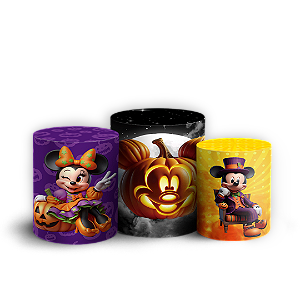 Trio Cilindro - Mickey Dia das Bruxas Halloween - Sublimado 3D
