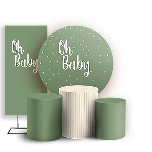 KIT Redondo Trio e Faixa - Oh Baby - Sublimado 3D