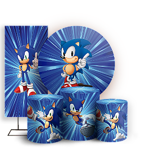 KIT Redondo Trio e Faixa - Sonic - Sublimado 3D