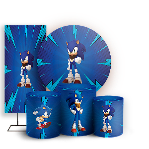 KIT Redondo Trio e Faixa - Sonic - Sublimado 3D