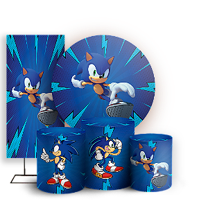 KIT Redondo Trio e Faixa - Sonic - Sublimado 3D