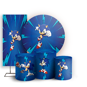 KIT Redondo Trio e Faixa - Sonic - Sublimado 3D