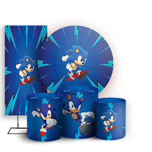 KIT Redondo Trio e Faixa - Sonic - Sublimado 3D