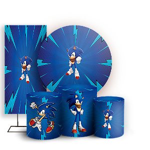 KIT Redondo Trio e Faixa - Sonic - Sublimado 3D