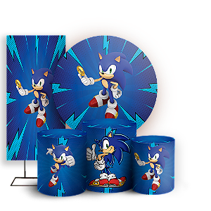 KIT Redondo Trio e Faixa - Sonic - Sublimado 3D