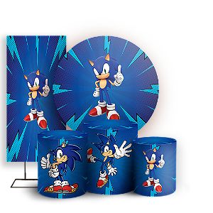 KIT Redondo Trio e Faixa - Sonic - Sublimado 3D