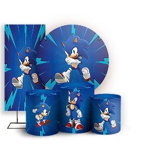 KIT Redondo Trio e Faixa - Sonic - Sublimado 3D