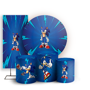 KIT Redondo Trio e Faixa - Sonic - Sublimado 3D