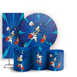 KIT Redondo Trio e Faixa - Sonic - Sublimado 3D