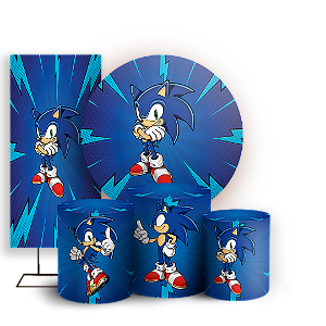 KIT Redondo Trio e Faixa - Sonic - Sublimado 3D