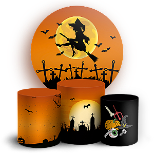 KIT Redondo e Trio - Dia das Bruxas Halloween - Sublimado 3D