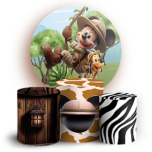 KIT Redondo e Trio - Mickey Safari - Sublimado 3D