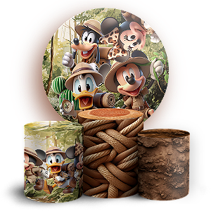 KIT Redondo e Trio - Mickey Safari - Sublimado 3D