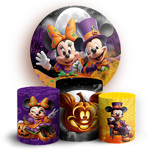 KIT Redondo e Trio - Mickey Dia das Bruxas Halloween - Sublimado 3D