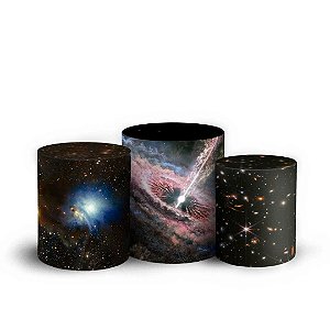 Trio Cilindro - Espaço Realista - Sublimado 3D + Elástico