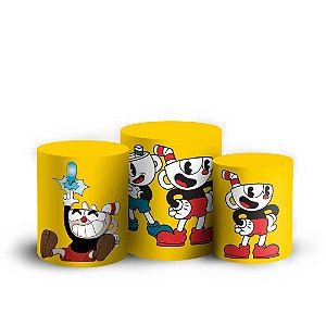 Trio Cilindro - Cuphead - Sublimado 3D + Elástico