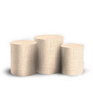 Trio Cilindro - Tecido Rustico - Sublimado 3D + Elástico