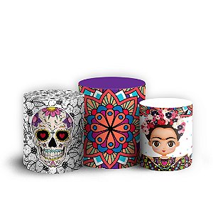 Trio Cilindro - Frida Kahlo - Sublimado 3D + Elástico