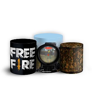 Trio Cilindro - Free Fire - Sublimado 3D + Elástico