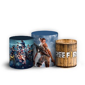 Trio Cilindro - Free Fire - Sublimado 3D + Elástico