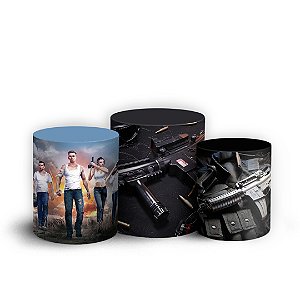 Trio Cilindro - Free Fire - Sublimado 3D + Elástico