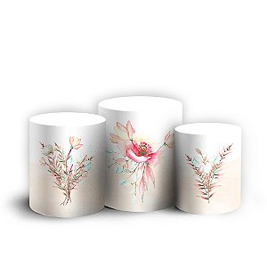 Trio Cilindro - Floral - Sublimado 3D + Elástico