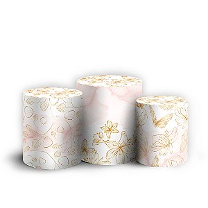 Trio Cilindro - Floral - Sublimado 3D + Elástico
